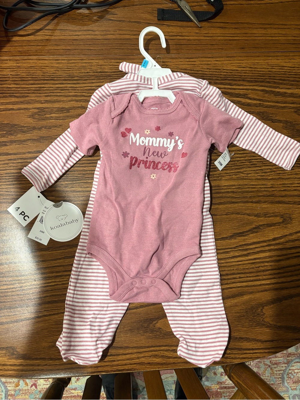 NWT ADORABLE 4 Piece Koala Onesie & Footed Pajama Set with Hat!